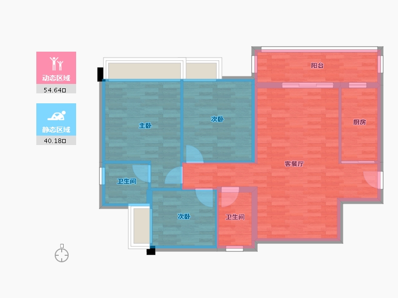 四川省-成都市-招商依云上城四期5号楼110m²-85.32-户型库-动静分区