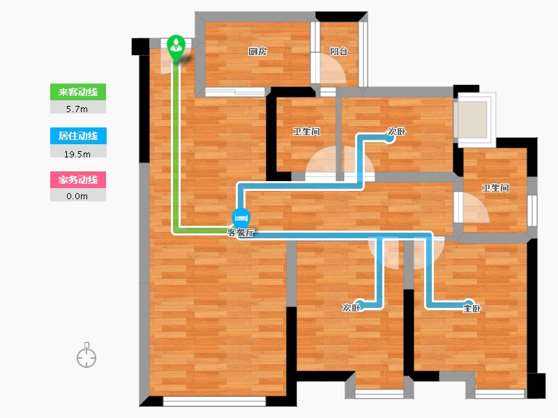 四川省-成都市-中铁奥维尔132号楼,134号楼,135号楼,137号楼88m²-71.48-户型库-动静线