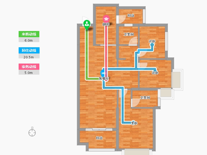 四川省-成都市-恒大未来城四期10号楼,四期2号楼,四期9号楼114m²-87.60-户型库-动静线