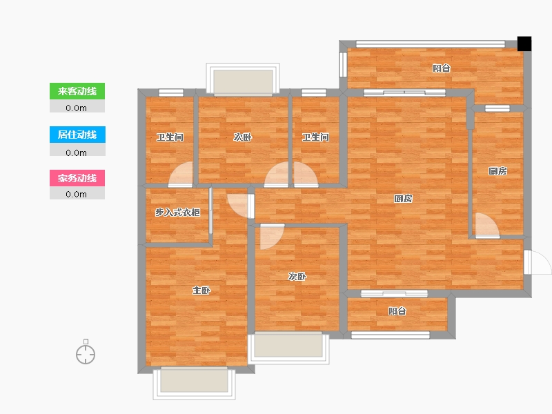 四川省-成都市-恒大未来城四期12号楼128m²-97.31-户型库-动静线