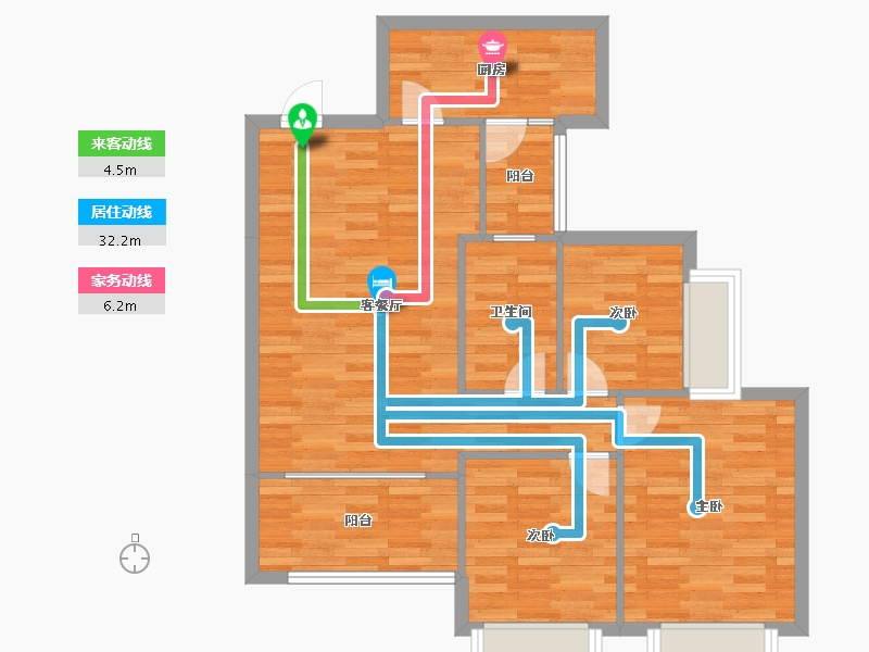 四川省-成都市-恒大御龙天峰24号楼106m²-80.01-户型库-动静线