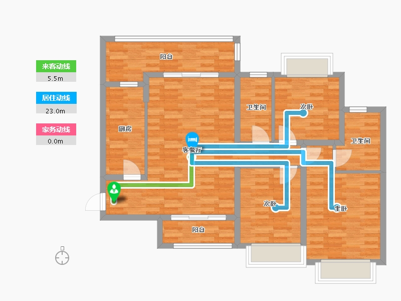 四川省-成都市-恒大未来城四期12号楼121m²-91.12-户型库-动静线