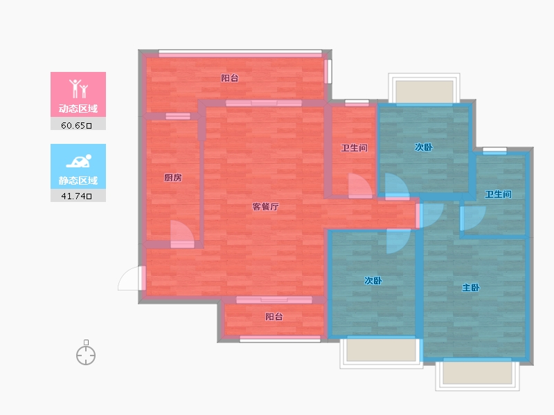 四川省-成都市-恒大未来城四期12号楼121m²-91.12-户型库-动静分区