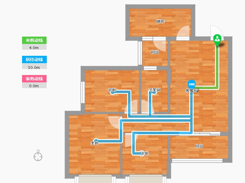 四川省-成都市-恒大未来城四期12号楼90m²-68.08-户型库-动静线