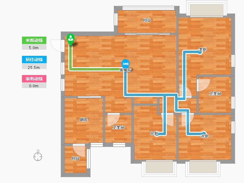 四川省-成都市-恒大御龙天峰110m²-89.39-户型库-动静线