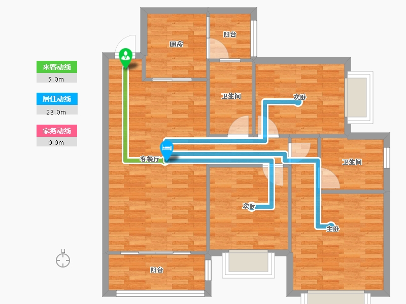 四川省-成都市-恒大御龙天峰111m²-84.96-户型库-动静线