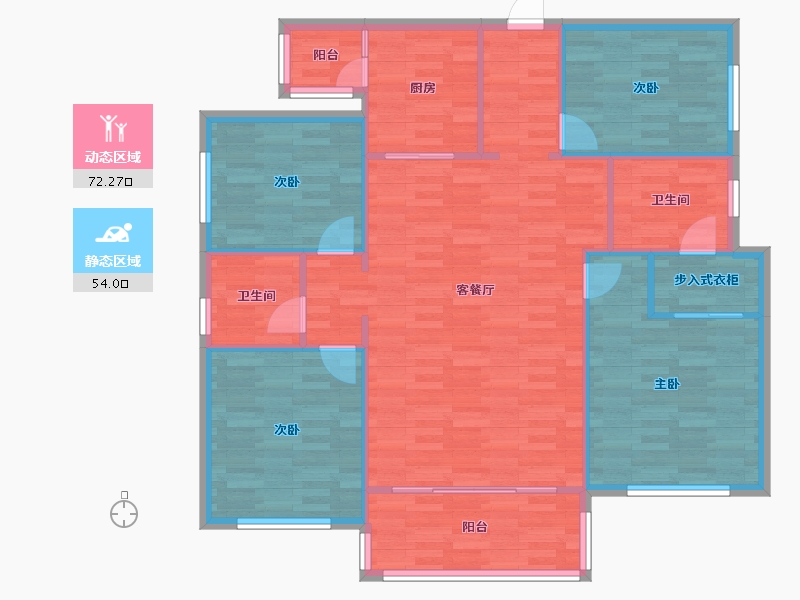 四川省-成都市-花样年香門第134m²-116.09-户型库-动静分区