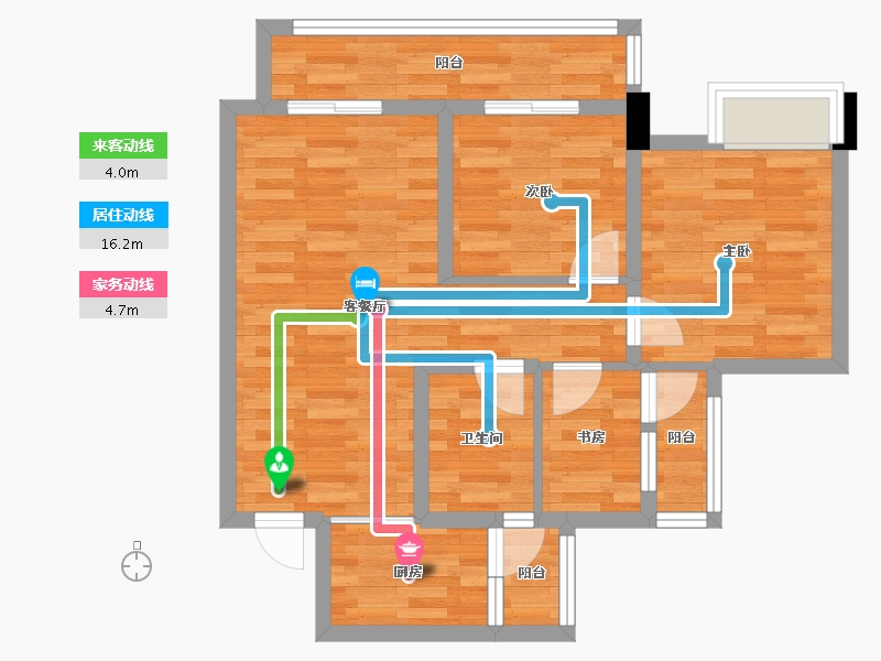 四川省-成都市-天悦龙栖台14号楼,15号楼,20号楼,21号楼82m²-63.17-户型库-动静线