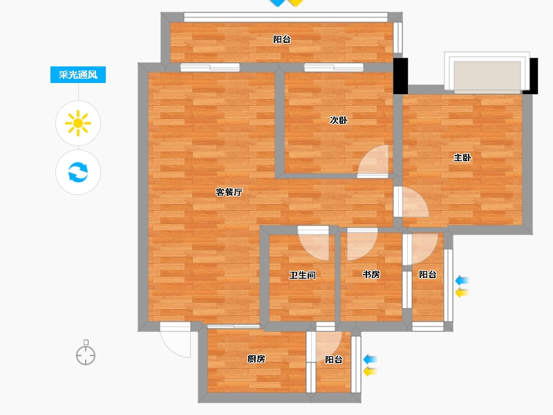 四川省-成都市-天悦龙栖台14号楼,15号楼,20号楼,21号楼82m²-63.17-户型库-采光通风