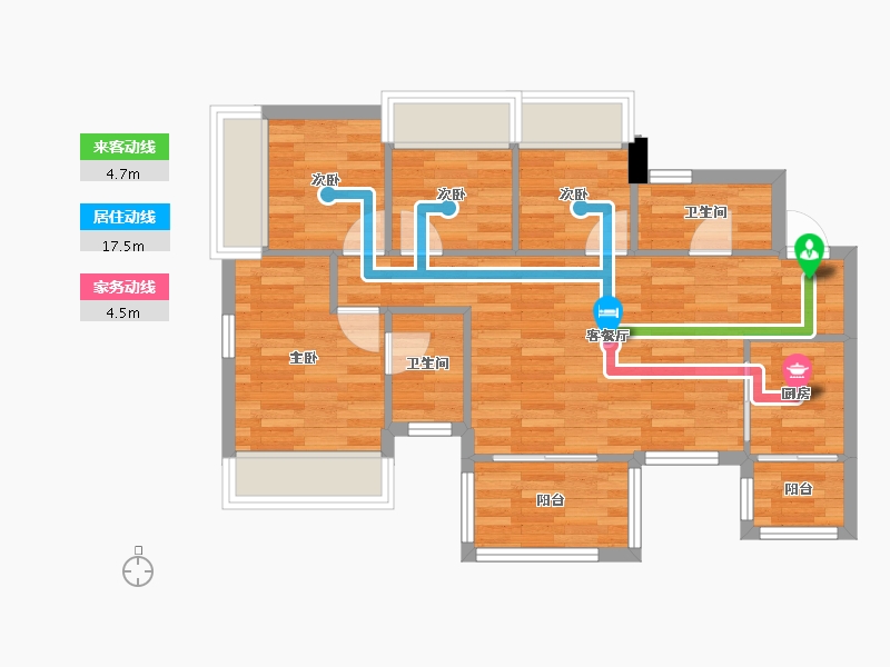 四川省-成都市-花样年香門第114m²-65.07-户型库-动静线