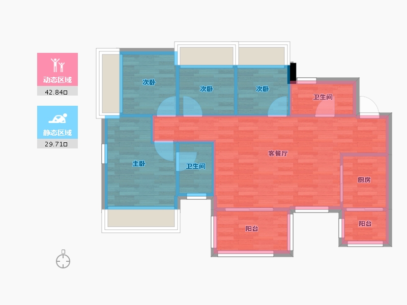 四川省-成都市-花样年香門第114m²-65.07-户型库-动静分区