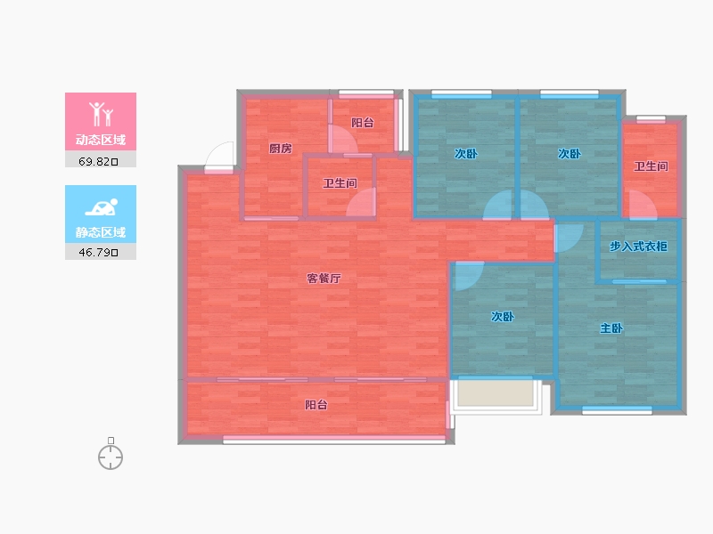 四川省-成都市-花样年香門第125m²-106.66-户型库-动静分区