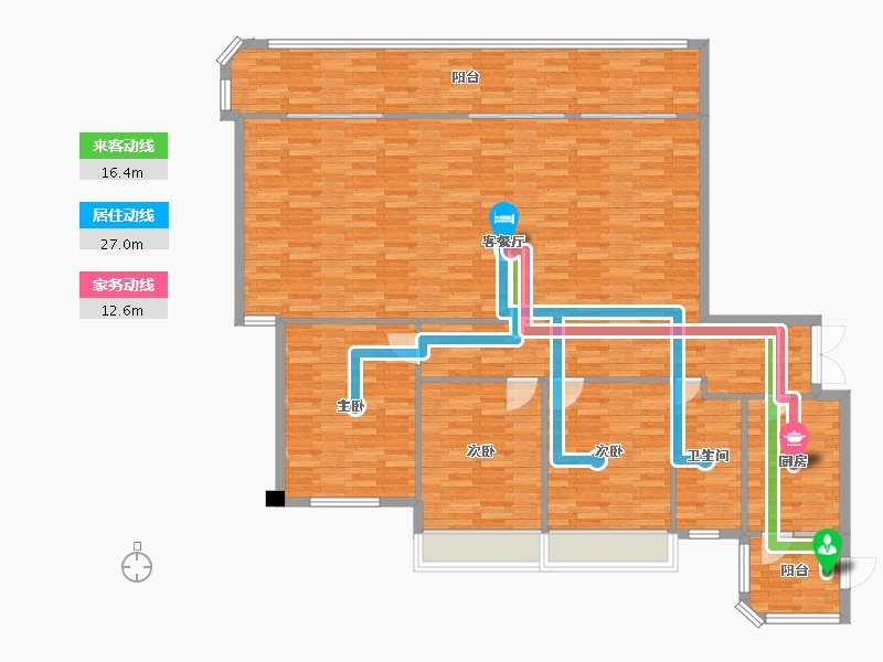 四川省-成都市-卧龙谷玖号21栋196m²-153.42-户型库-动静线