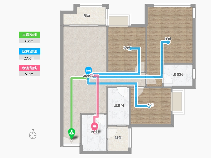 四川省-成都市-合谊万璟台7栋113m²-88.80-户型库-动静线