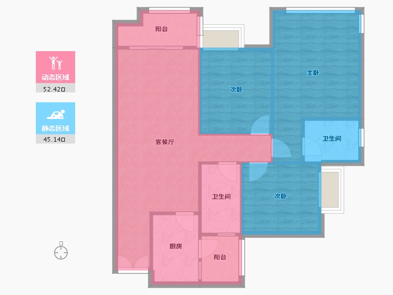 四川省-成都市-合谊万璟台7栋113m²-88.80-户型库-动静分区