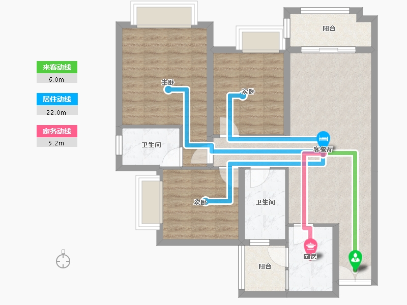 四川省-成都市-合谊万璟台8栋111m²-84.33-户型库-动静线