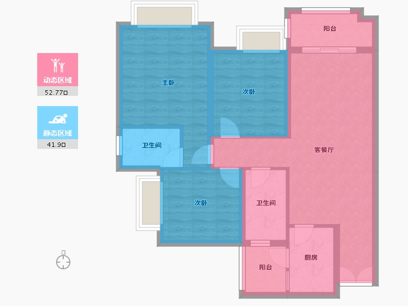 四川省-成都市-合谊万璟台8栋111m²-84.33-户型库-动静分区