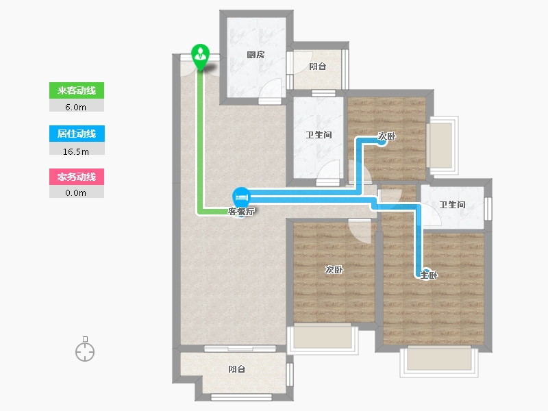 四川省-成都市-合谊万璟台6栋,7栋116m²-89.05-户型库-动静线