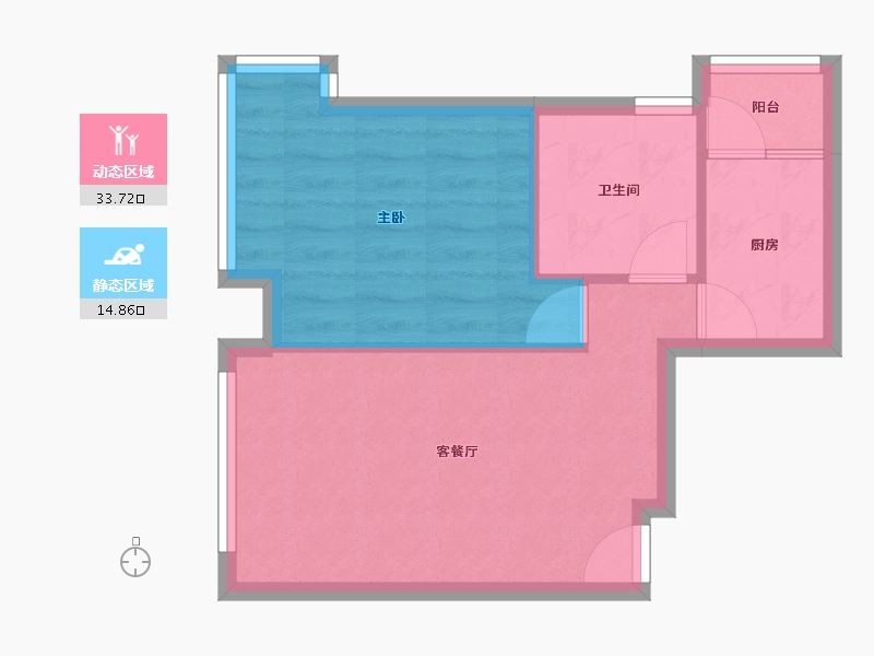 四川省-成都市-西蜀祥瑞府2号楼,3号楼52m²-43.52-户型库-动静分区