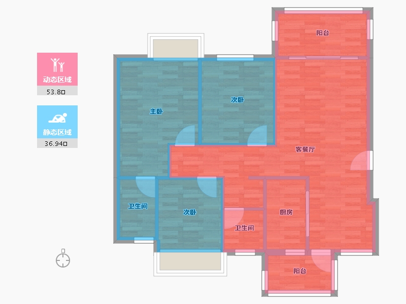 四川省-成都市-蜀郡清上居9号楼,13号楼100m²-82.25-户型库-动静分区