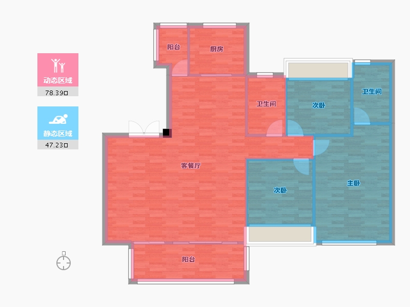 四川省-成都市-领地溪山蘭台1号楼,12号楼143m²-116.05-户型库-动静分区