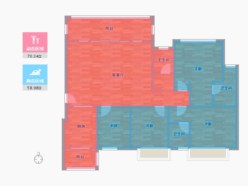 四川省-成都市-蜀郡清上居7号楼,8号楼138m²-118.59-户型库-动静分区