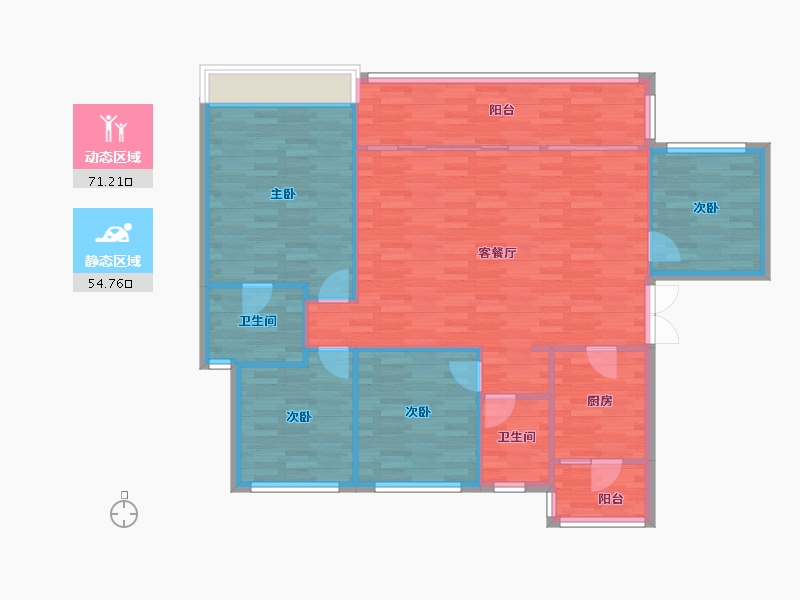 四川省-成都市-领地溪山蘭台1号楼,143m²-116.35-户型库-动静分区