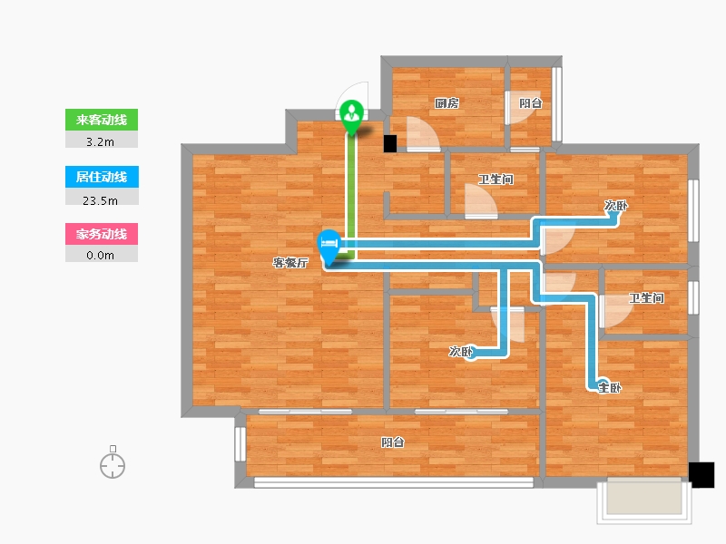 四川省-成都市-中铁城鉴湖栖郡5栋,6栋,13栋,18栋,19栋109m²-87.21-户型库-动静线