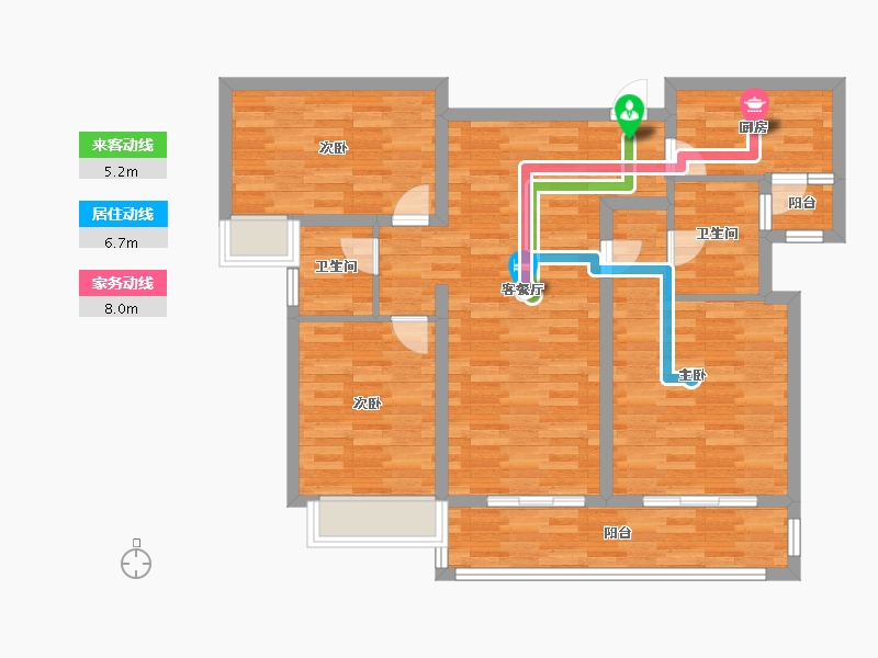 四川省-成都市-新希望锦麟府116m²-92.80-户型库-动静线