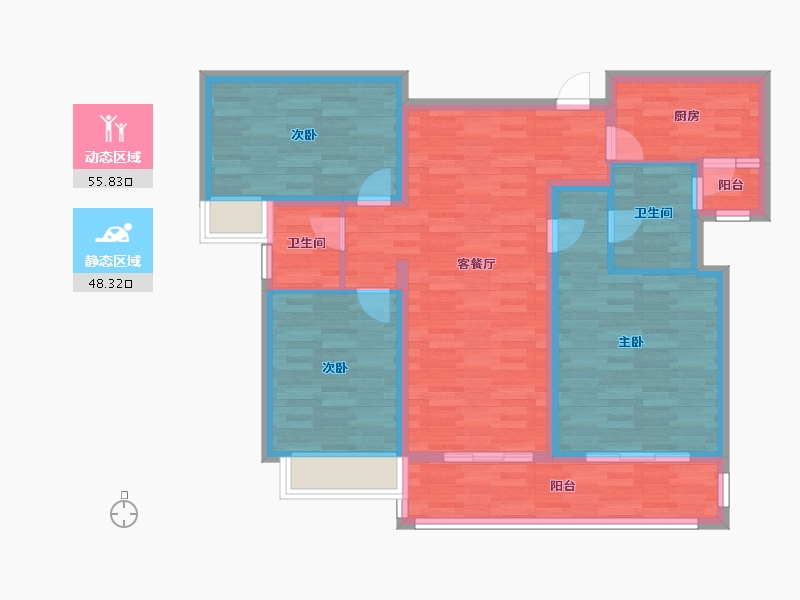 四川省-成都市-新希望锦麟府116m²-92.80-户型库-动静分区