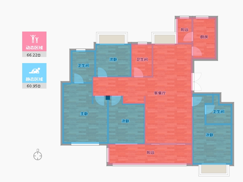 四川省-成都市-华邑宸居5号楼137m²-116.13-户型库-动静分区