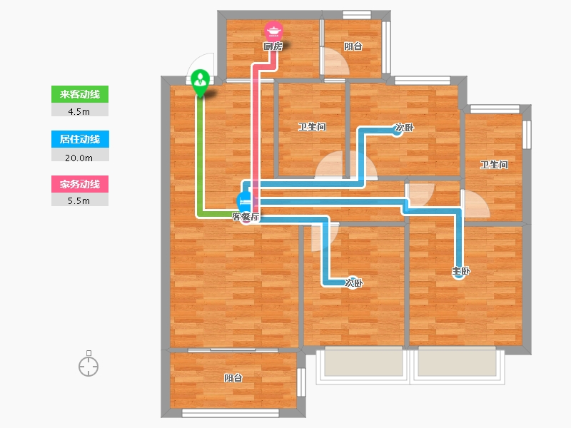 四川省-成都市-华邑宸居1号楼100m²-82.28-户型库-动静线