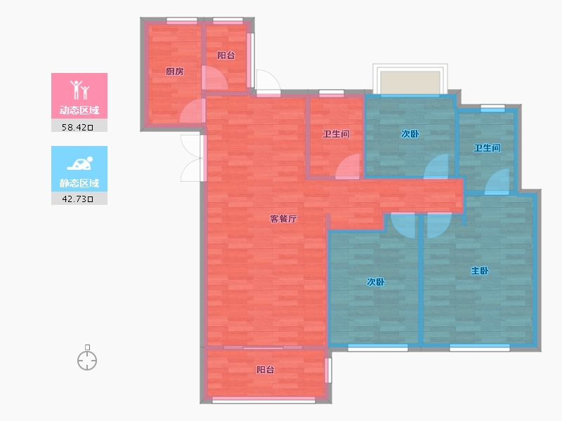 四川省-成都市-华邑宸居5号楼112m²-92.43-户型库-动静分区