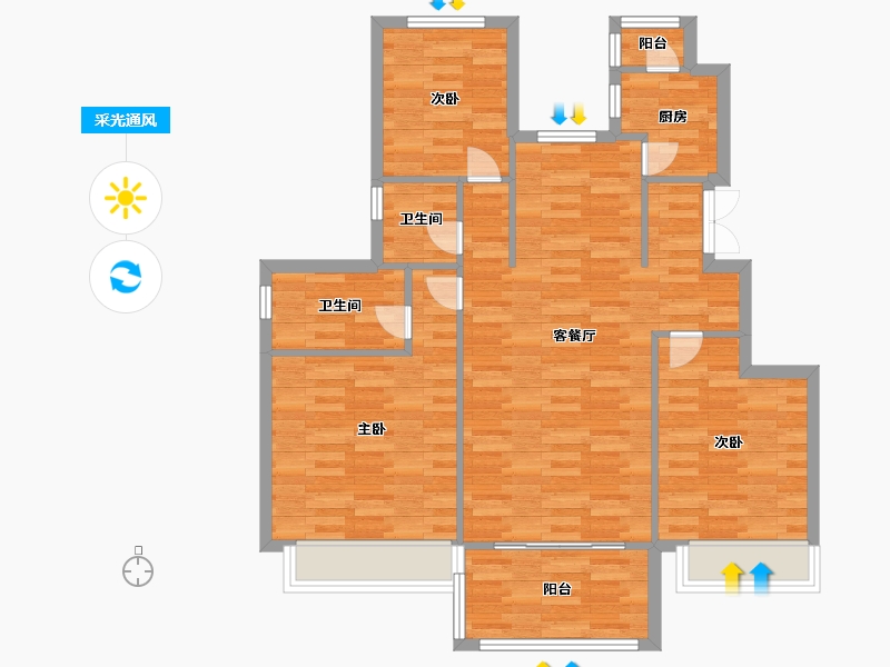 四川省-成都市-中梁壹号院1栋,3栋,2栋,5栋,4栋,6栋,7栋,9栋,8栋,-91.20-户型库-采光通风