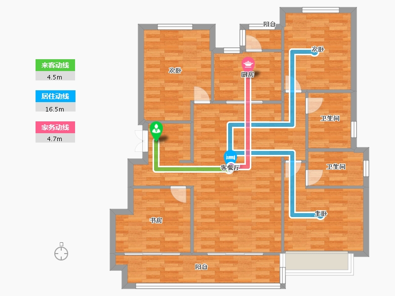 四川省-成都市-中梁壹号院3栋,5栋,7栋,9栋,11栋,12栋,13栋,14栋128m-102.40-户型库-动静线