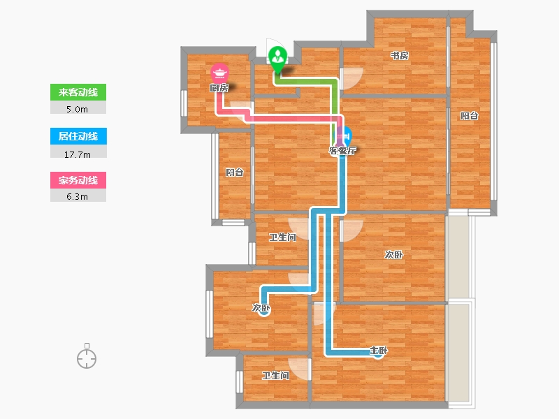 四川省-成都市-中梁壹号院2栋,4栋,6栋,8栋,10栋,12栋,13栋132m²-110.31-户型库-动静线