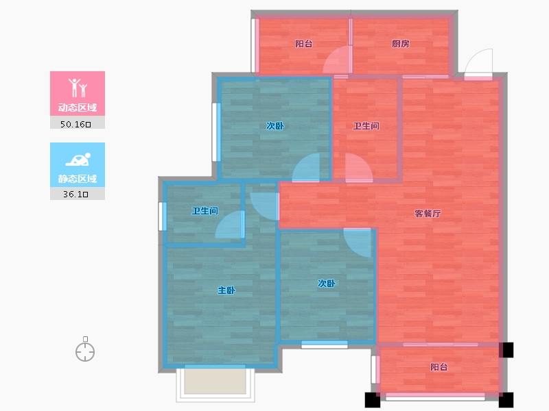 四川省-成都市-瑞和上院4号楼102m²-78.22-户型库-动静分区