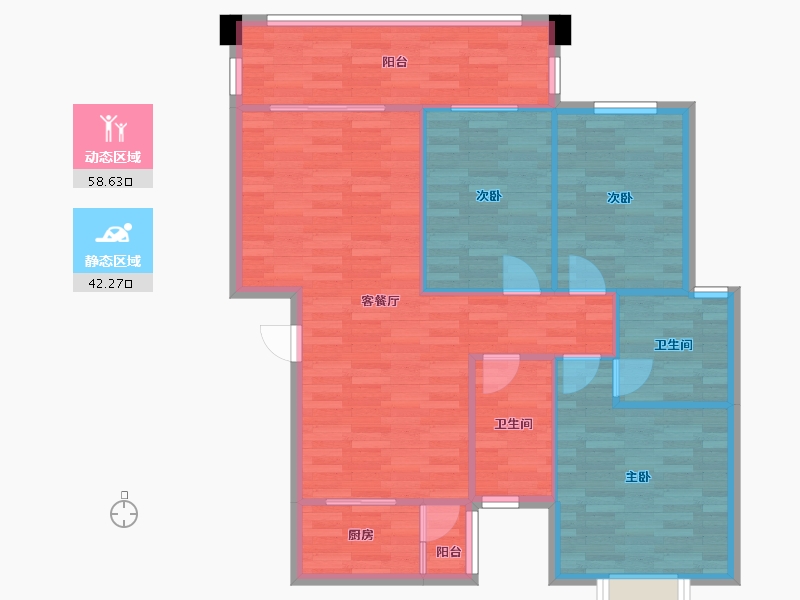 四川省-成都市-瑞和上院6号楼,7号楼115m²-92.00-户型库-动静分区