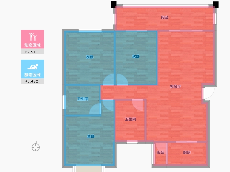 四川省-成都市-瑞和上院6号楼,7号楼119m²-99.33-户型库-动静分区