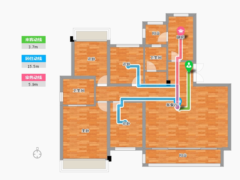 四川省-成都市-保利熙园22号楼,31号楼,24号楼,30号楼142m²-115.65-户型库-动静线