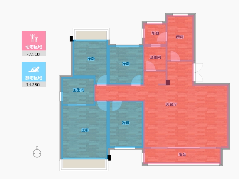 四川省-成都市-保利熙园22号楼,31号楼,24号楼,30号楼142m²-115.65-户型库-动静分区