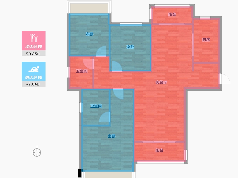 四川省-成都市-保利熙园9号楼,10号楼117m²-93.60-户型库-动静分区