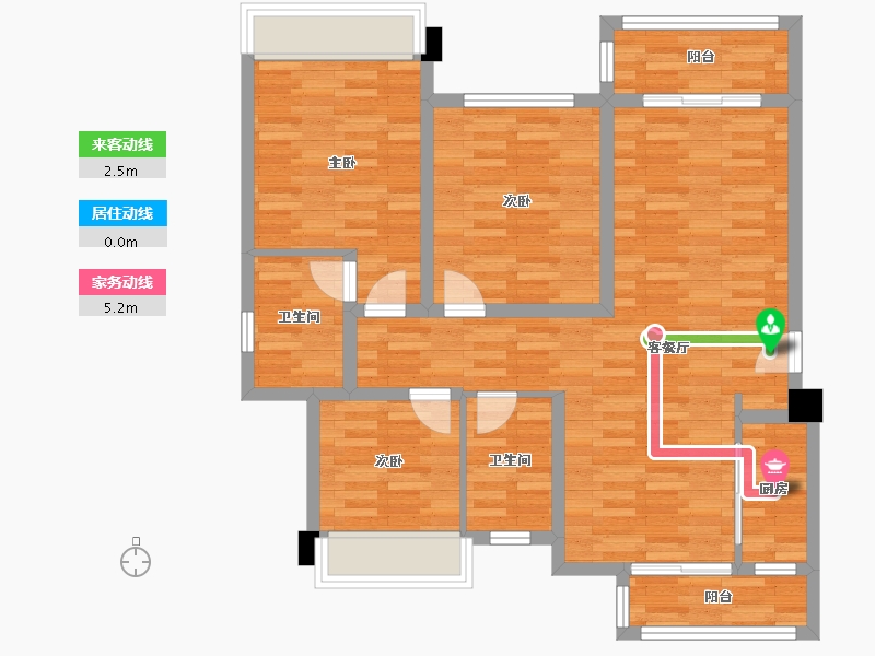 四川省-成都市-保利熙园4号楼,1号楼,2号楼,3号楼,8号楼110m²-88.00-户型库-动静线