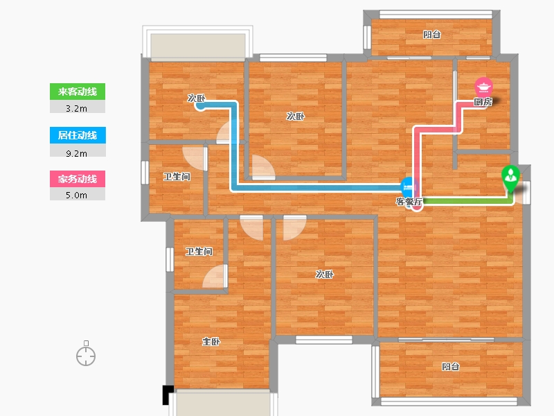 四川省-成都市-保利熙园5号楼,6号楼,7号楼,20号楼,21号楼,23号楼127m²-101.60-户型库-动静线