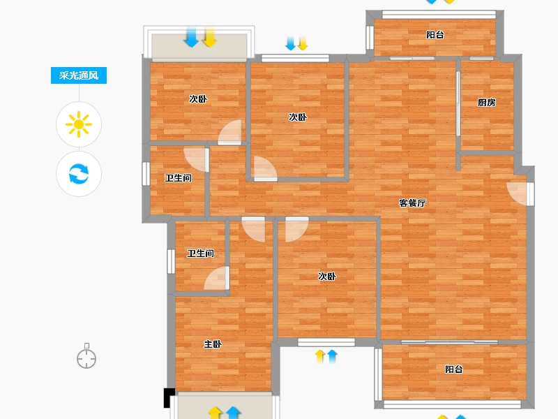 四川省-成都市-保利熙园5号楼,6号楼,7号楼,20号楼,21号楼,23号楼127m²-101.60-户型库-采光通风