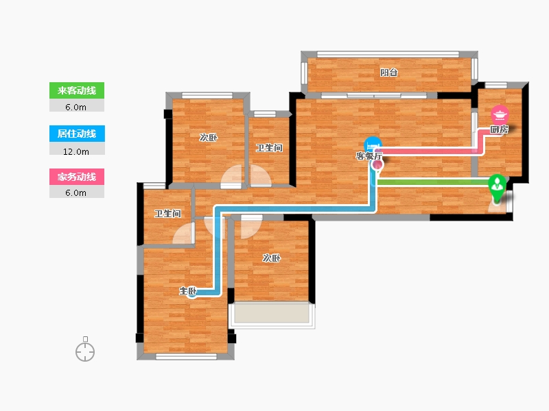 四川省-成都市-首开龙湖紫云赋8号楼118m²-94.40-户型库-动静线