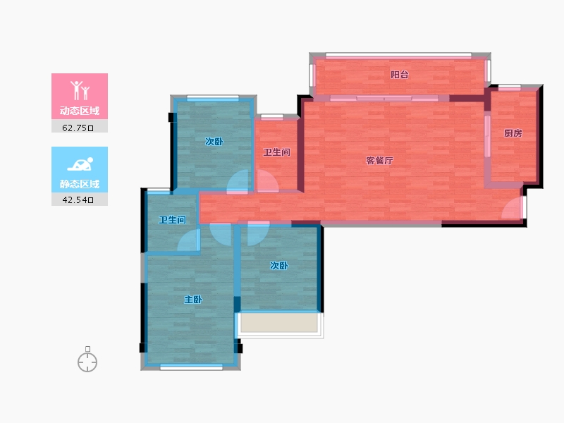 四川省-成都市-首开龙湖紫云赋8号楼118m²-94.40-户型库-动静分区