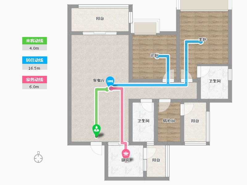 四川省-成都市-成都融创春风十里5号楼,6号楼116m²-90.90-户型库-动静线