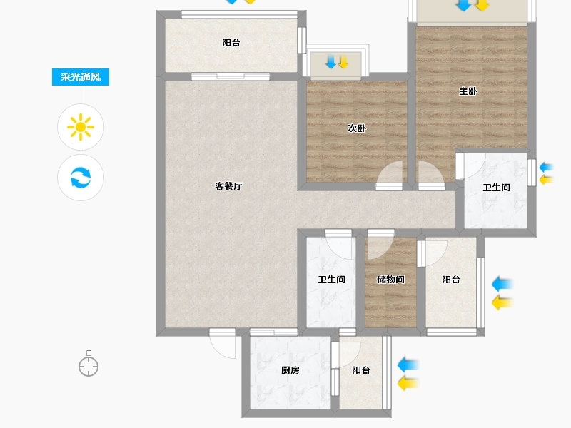 四川省-成都市-成都融创春风十里5号楼,6号楼116m²-90.90-户型库-采光通风