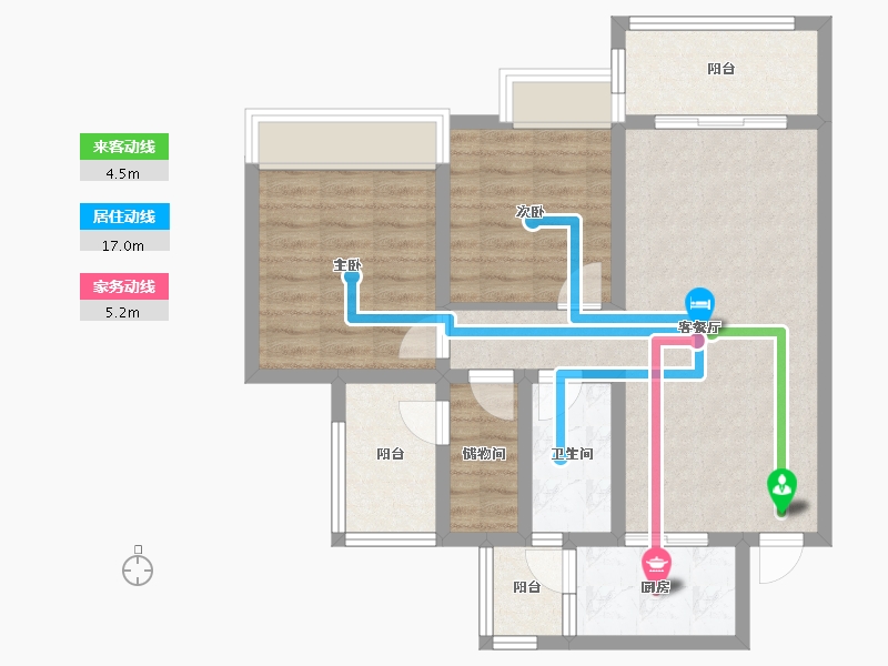 四川省-成都市-成都融创春风十里97m²-74.87-户型库-动静线